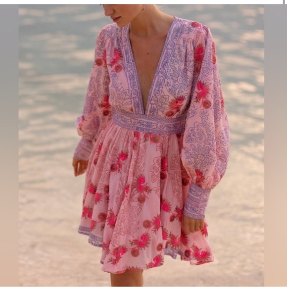 V Neck Mini Dress